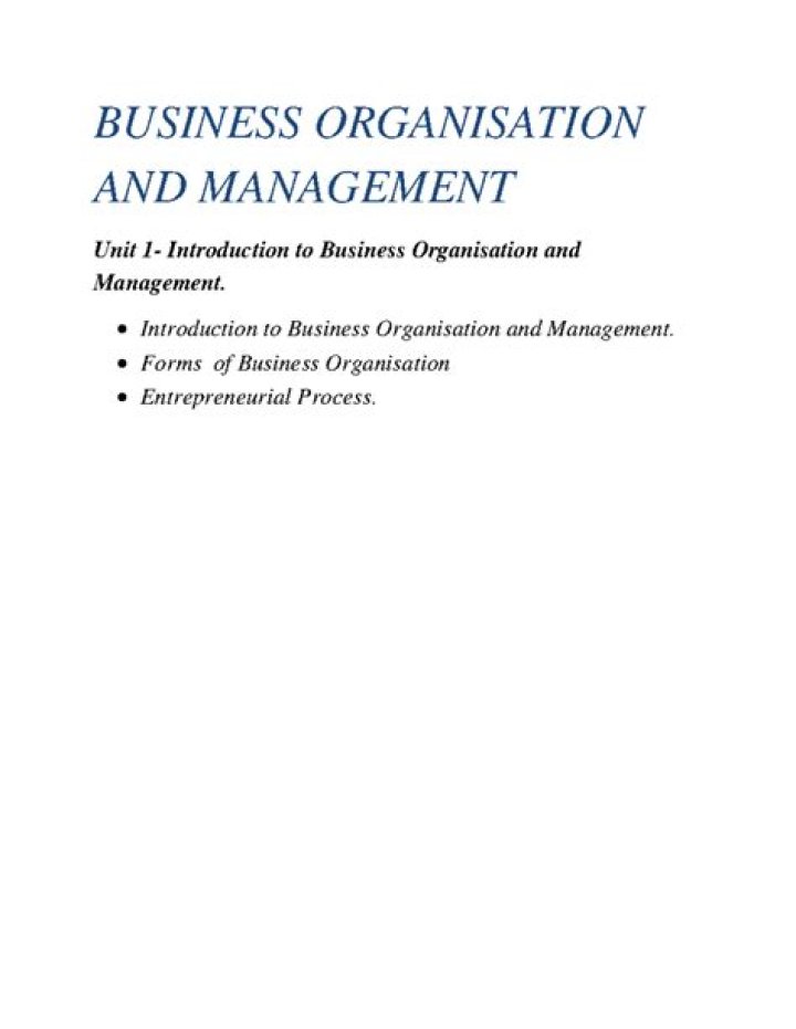 Business Organisation aur Management Notes in Hindi PDF for Students