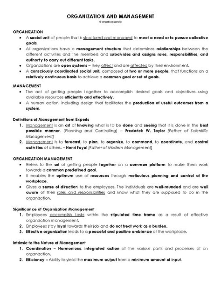 Essential Business Organization & Management Notes PDF for Students & Professionals