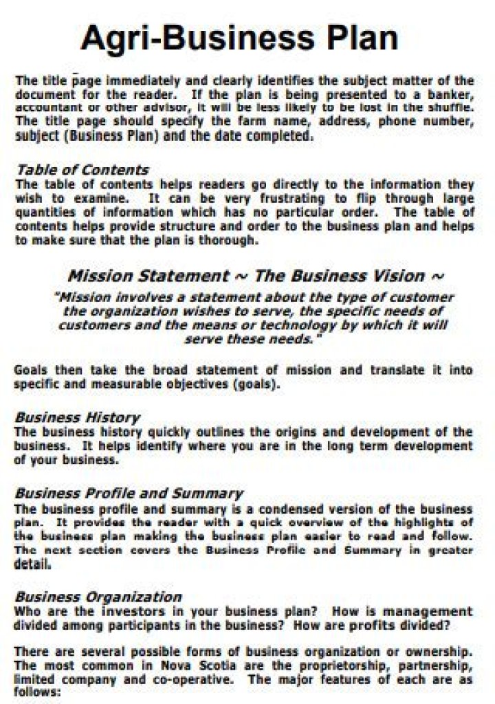 Complete Business Plan for Agriculture PDF Download