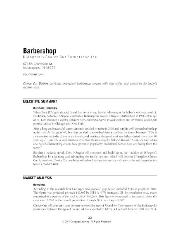 Business Plan for a Barber Shop PDF – Full Business Plan Template