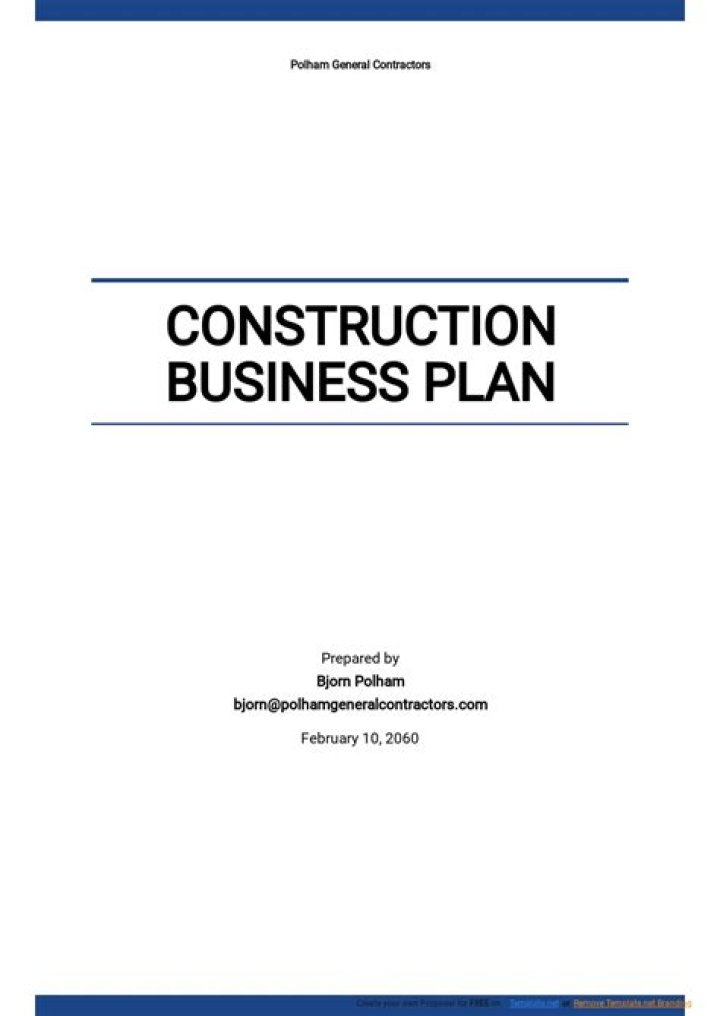 Business Plan for a Construction Company PDF: Complete Guide