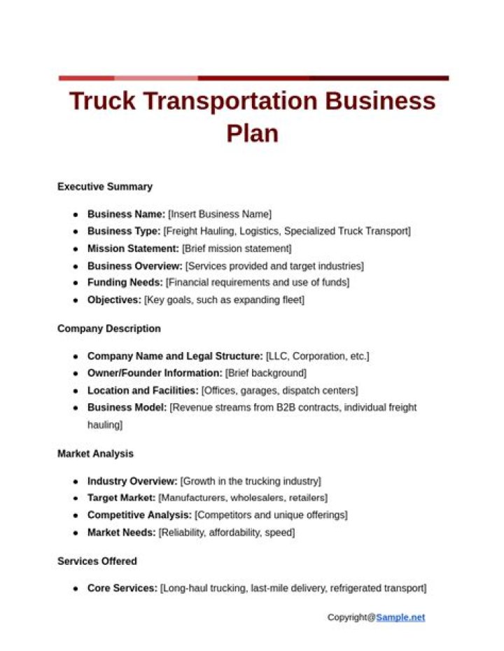 Business Plan for Transportation Company PDF: Complete Guide & Template