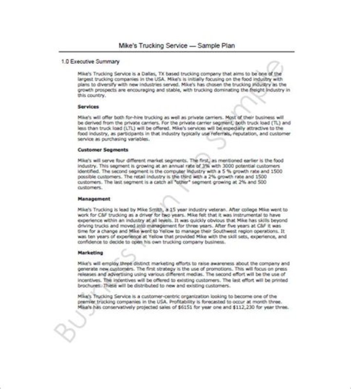 Business Plan for Trucking Company PDF – Full Financial & Operational Plan