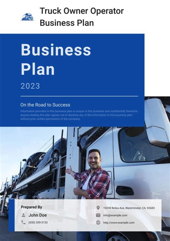 Complete Business Plan for Trucking Owner-Operator – Download PDF Now