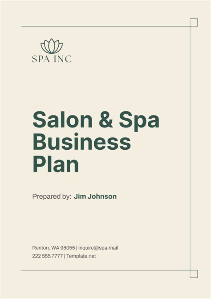 Free Business Plan Spa PDF – Launch Your Luxury Wellness Spa Business