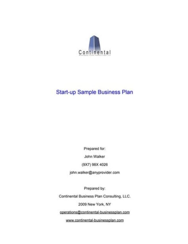 Essential Business Plan Startup PDF Template for New Startups