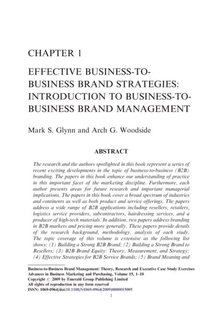 Business-to-Business Marketing Management Strategies: Proven Cases and Solutions PDF