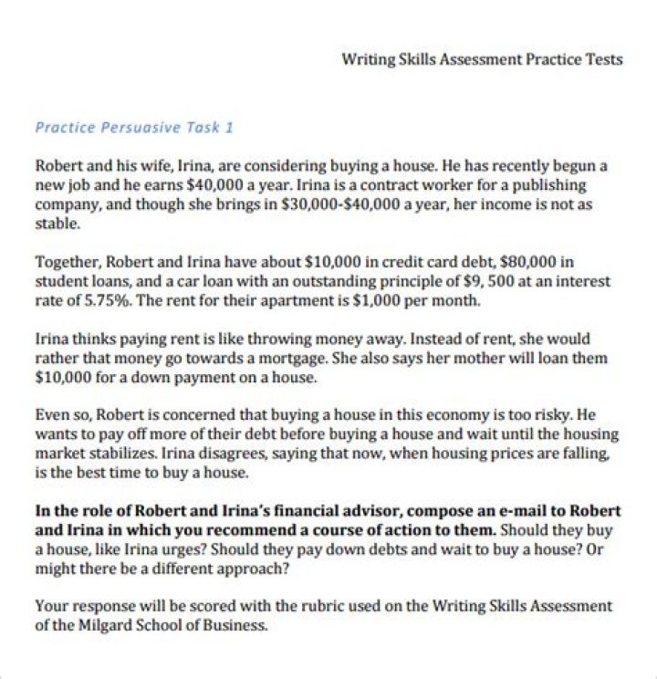 Master Business Writing: Sample Assessment Test with Answers PDF