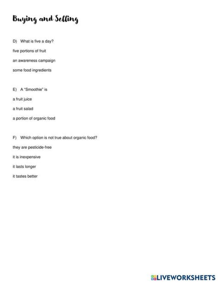 Buying and Selling Worksheets PDF: Download Affordable Templates Today