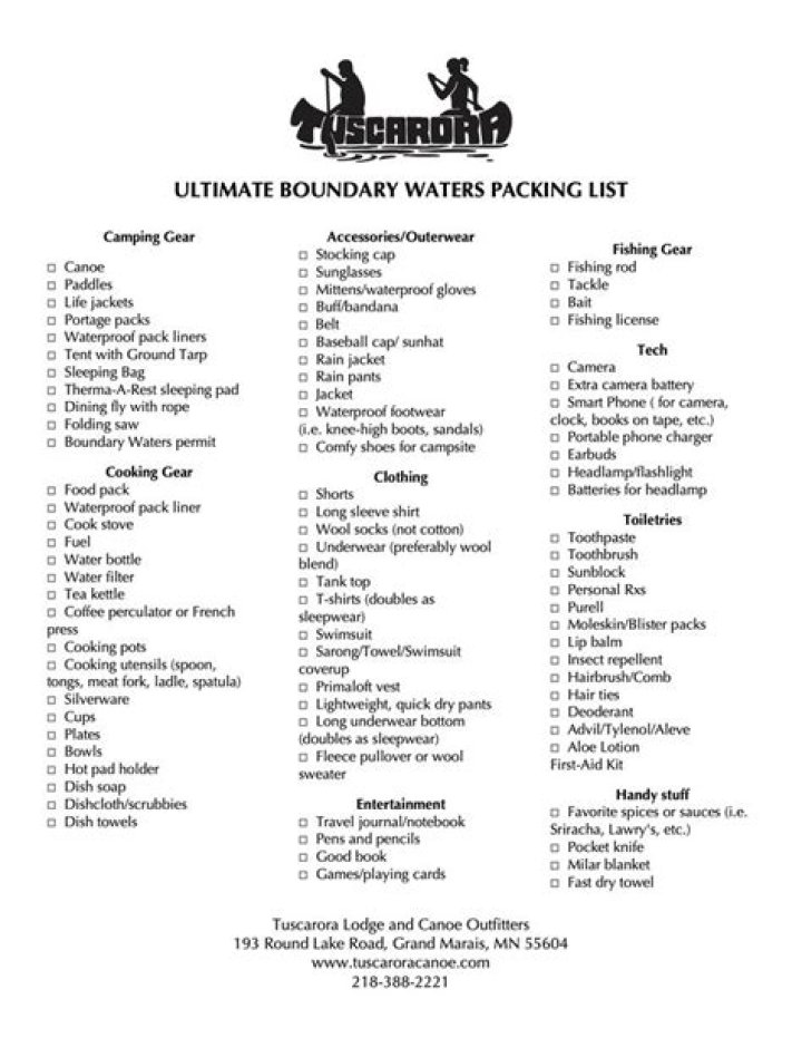 BWCA Packing List PDF: Essential Travel Checklist & Download