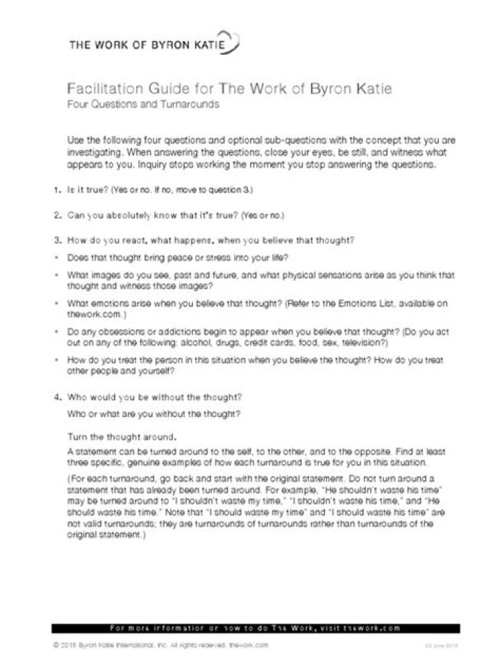 Byron Katie’s 4 Questions PDF: Solve Life’s Conflicts Fast