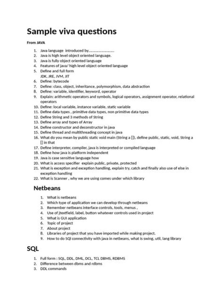 Top 50 C Language Viva Questions & Answers PDF