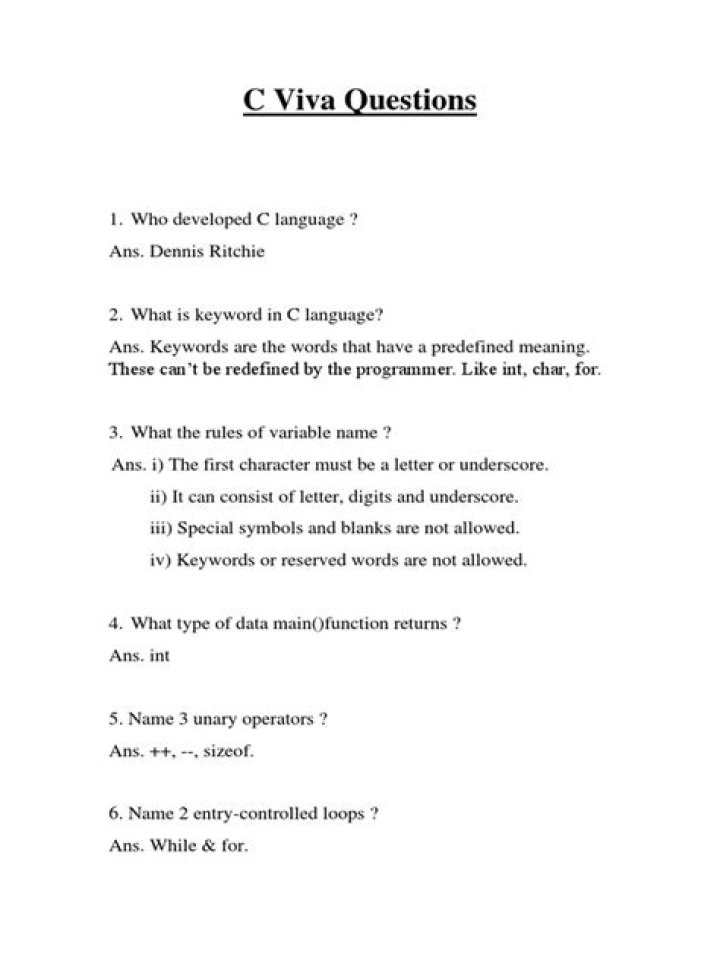 C Language Viva Questions with Answers PDF – Best Exam Prep Guide