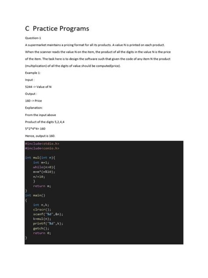 Free C++ Practice Programs with Answers PDF for Beginners