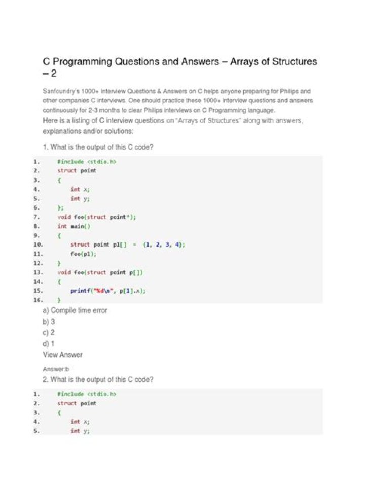 C++ Program Questions and Answers PDF Guide