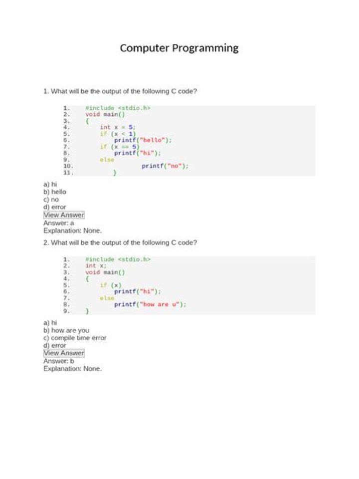 C Programming Output Questions & Answers PDF: Master C Code Debugging