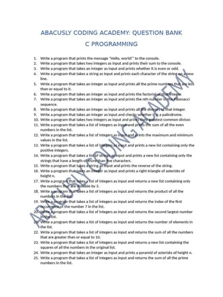 C Programming Question Bank PDF: Master C with 10,000+ Practice Questions