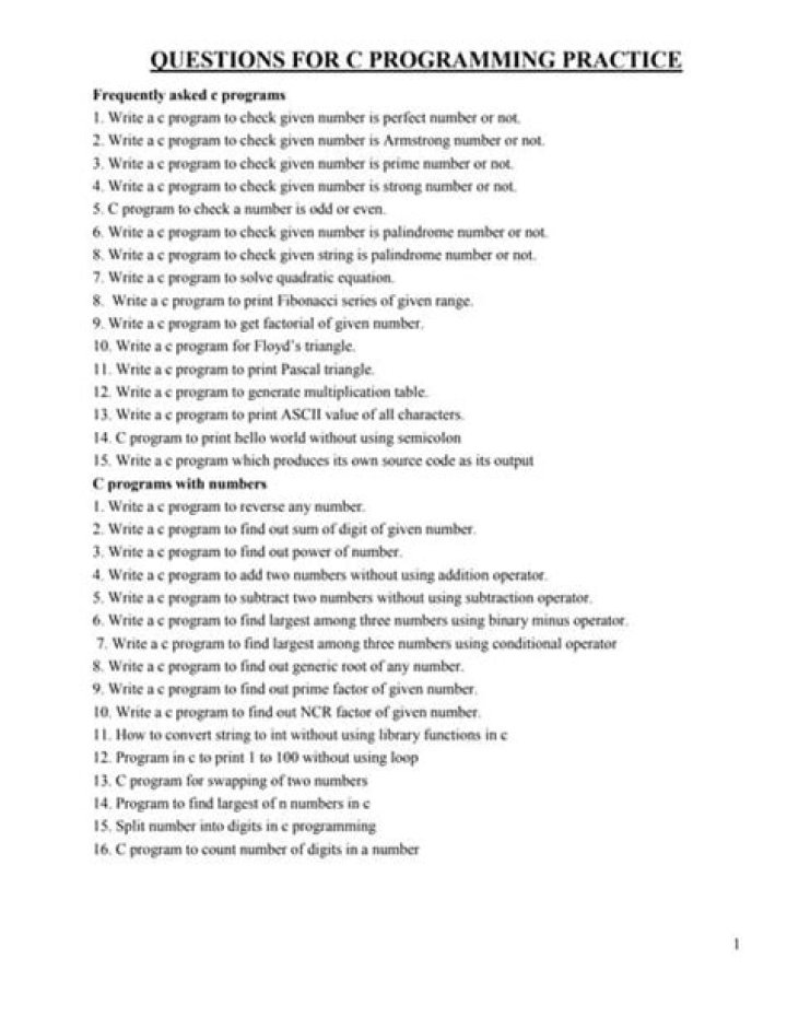 C Programming Questions with Answers PDF for Practice