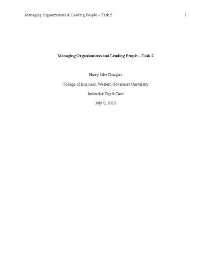 C200 Managing Organizations and Leading People: Task 1 PDF Guide