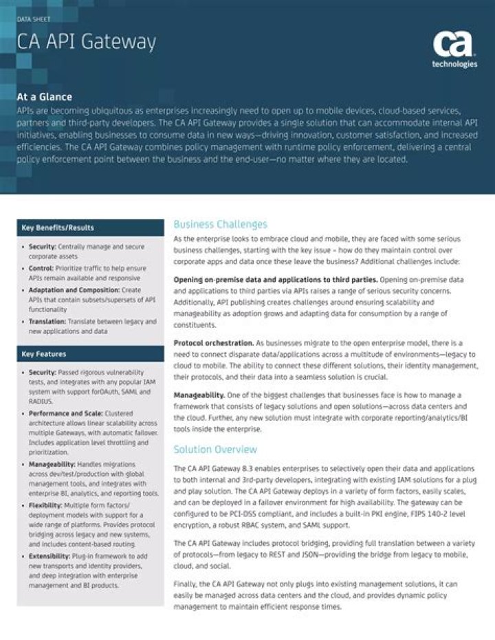 CA API Management PDF: Mastering Integration & Security