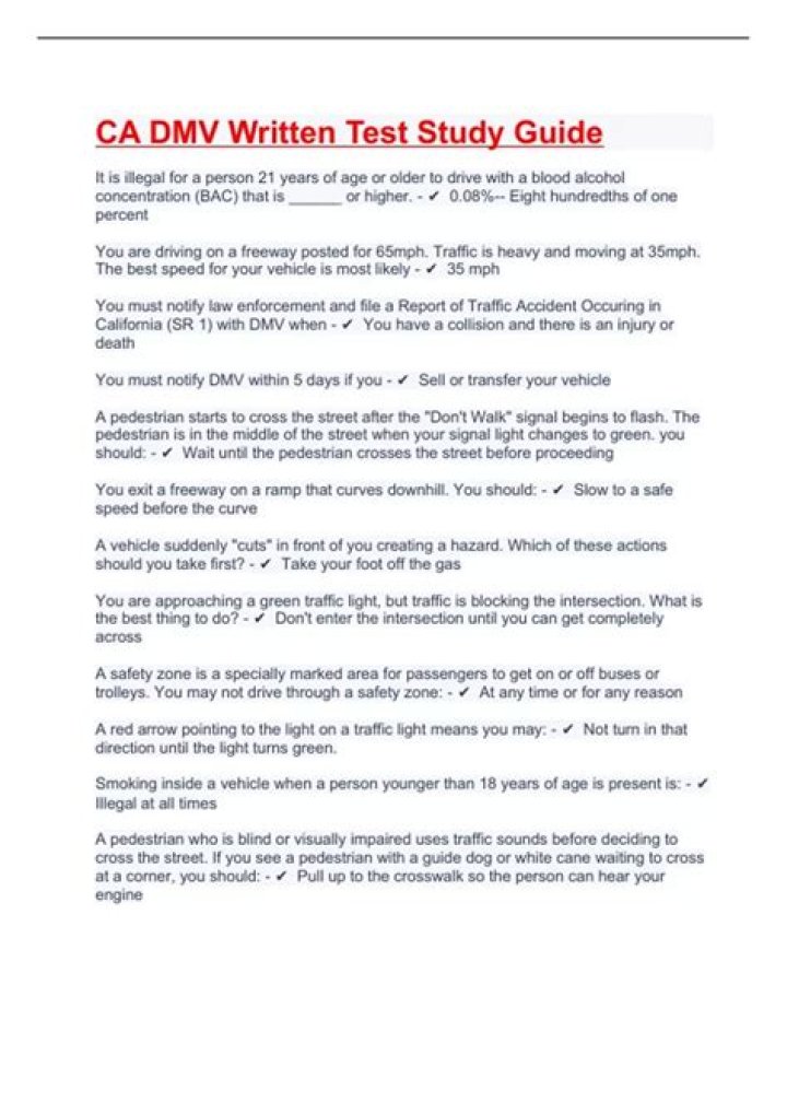 Complete CA DMV Written Test Study Guide PDF for Passing