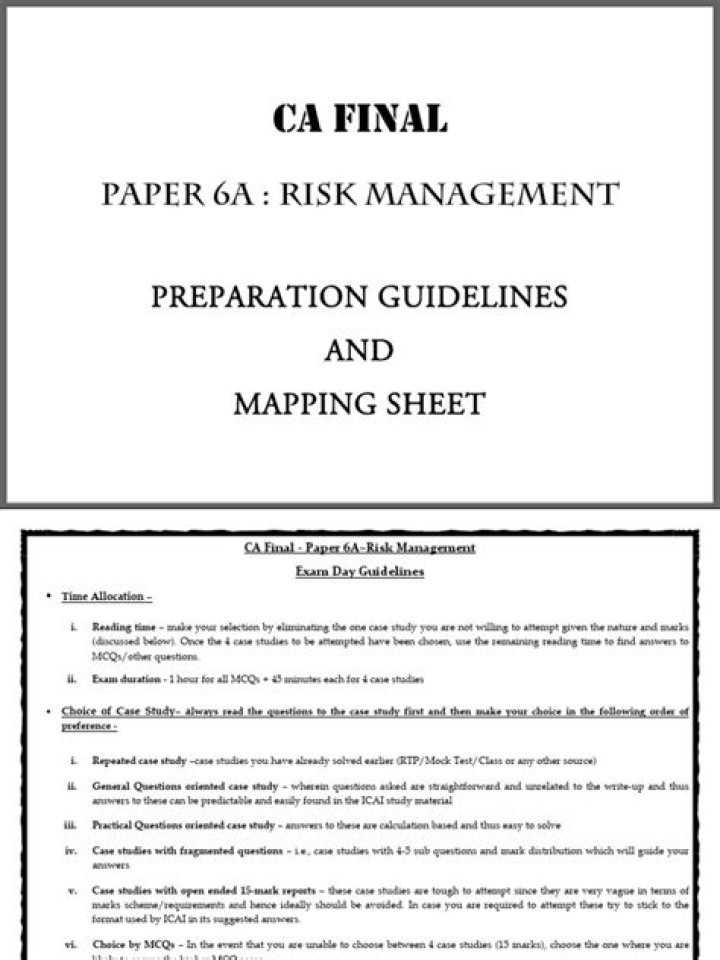 CA Final Risk Management Notes PDF: Complete Compliance & Mitigation Guide