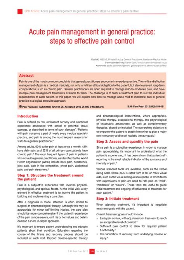Cache HTTP Accuracy in Acute Pain Management: Prescriptive Theory Insights