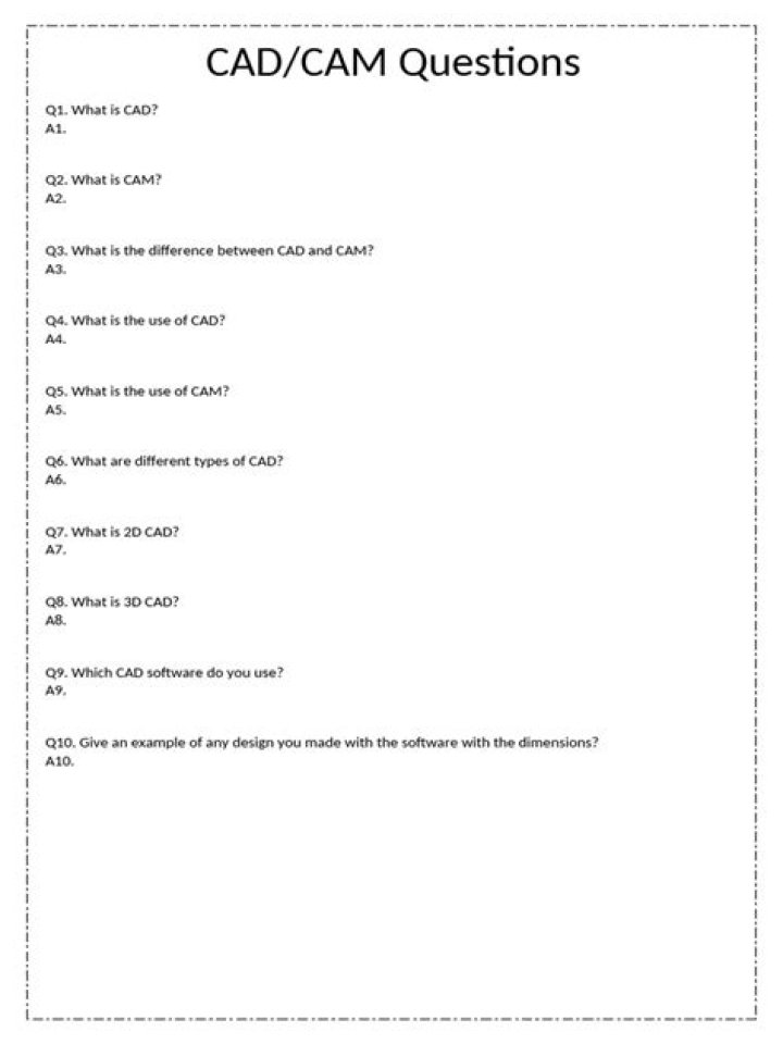 Cad Cam Questions and Answers PDF: Expert Guide for Beginners