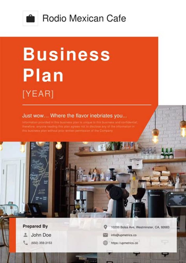 Cafe Business Plan Example PDF: Step-by-Step Guide & Template