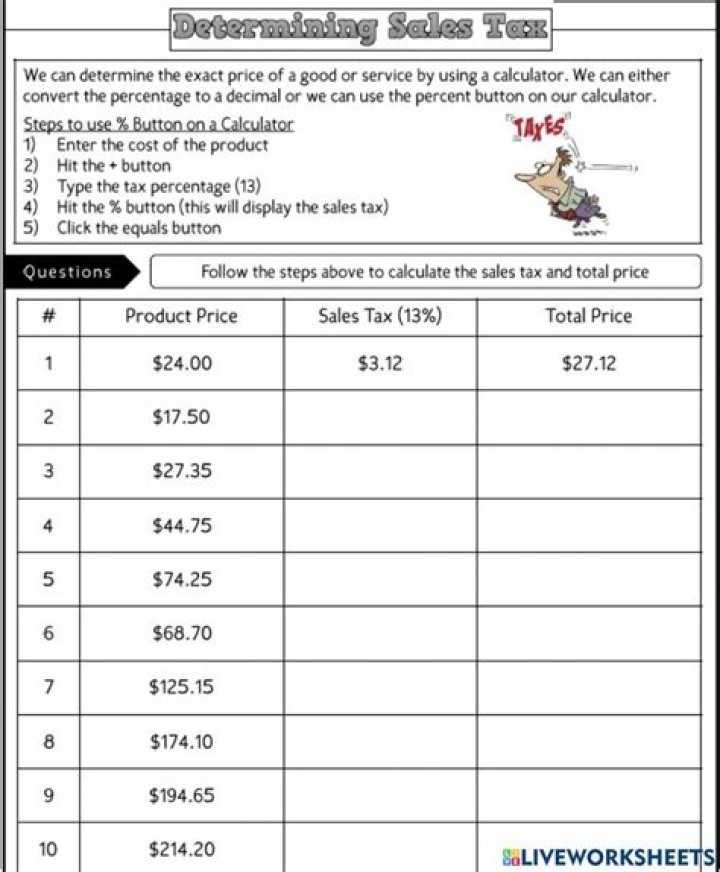 Calculate Sales Tax Easily with Free PDF Worksheet