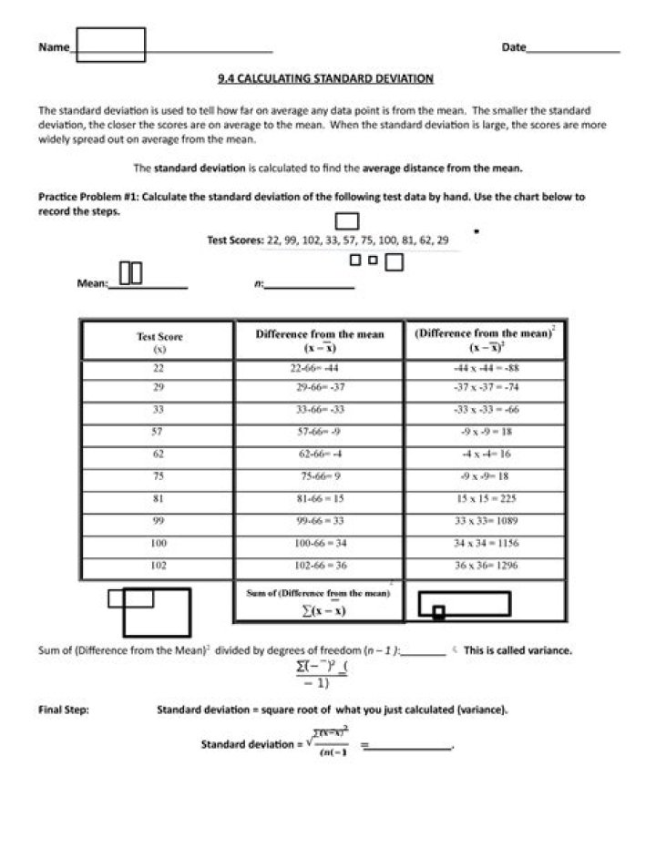 Calculate Standard Deviation: Free PDF Worksheet & Step-by-Step Guide