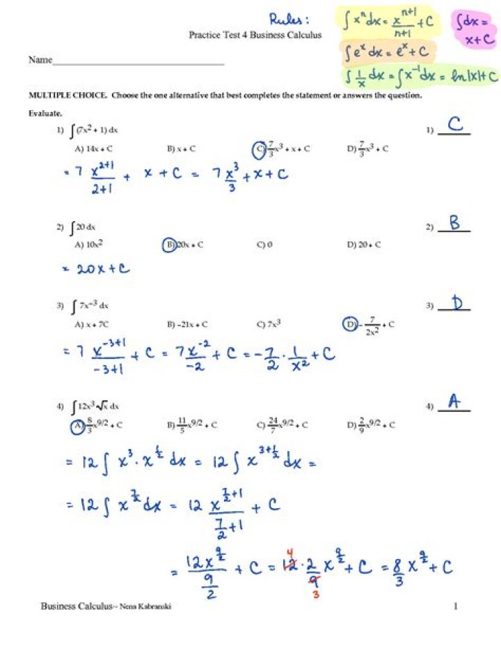 Calculus 1 Functions Questions and Answers PDF – Practice & Solutions