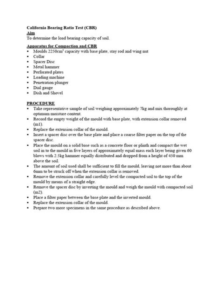 California Bearing Ratio Test Procedure – Step-by-Step PDF Guide