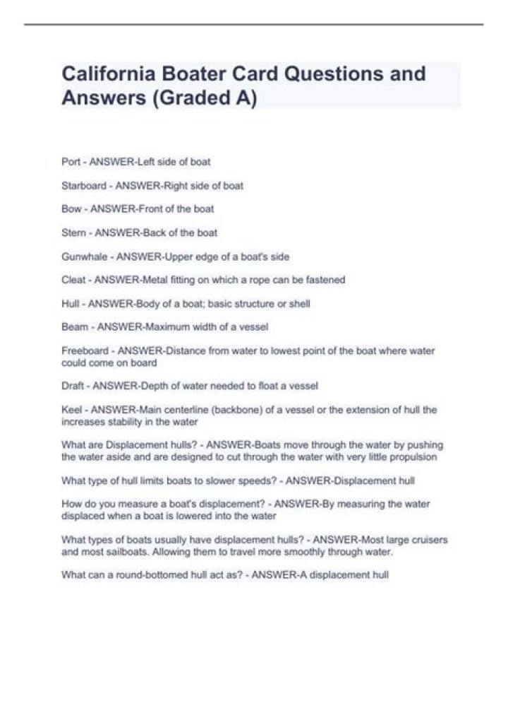 California Boater Card Test Answers PDF – Official Passing Guide