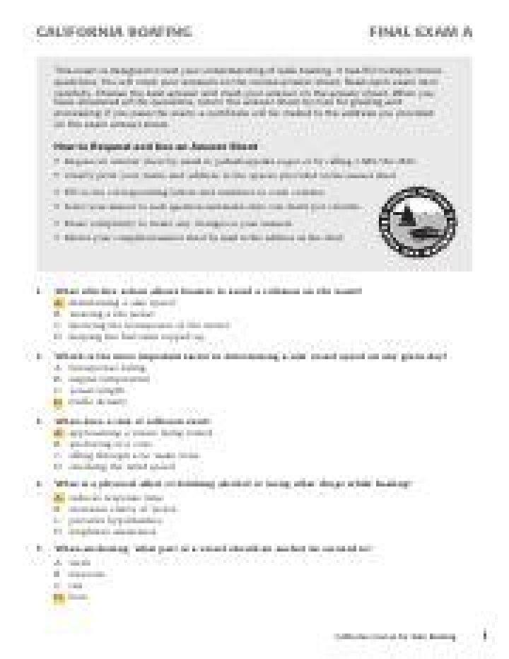California Boating License Test Answers PDF – Pass Your Exam Now