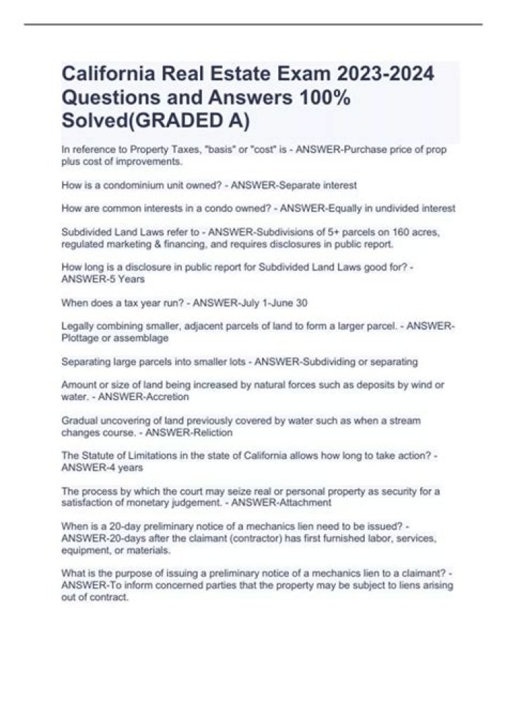 California Real Estate Exam Questions 2017 PDF – Pass with Confidence