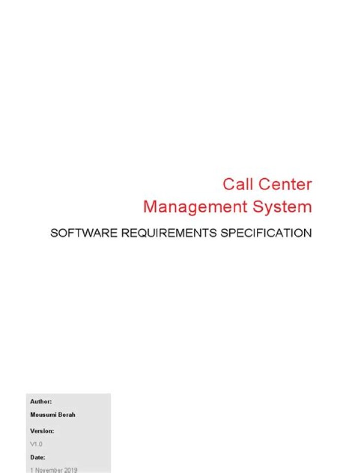 Call Center Management System Project Documentation PDF – Complete Guide