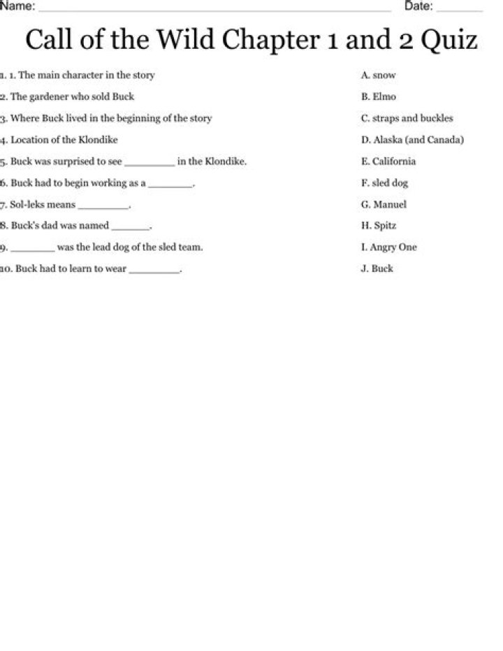Call of the Wild Chapter 1: Questions & Answers PDF – Full Study Guide
