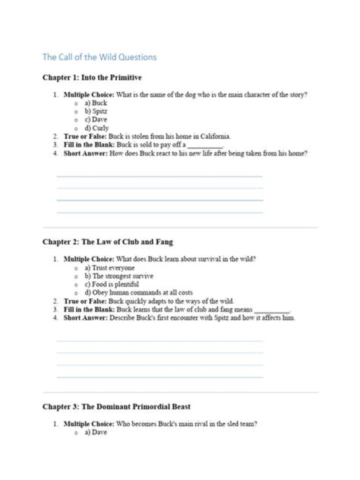 Call of the Wild Questions PDF: Expert Answers to Survival and Wildlife Queries