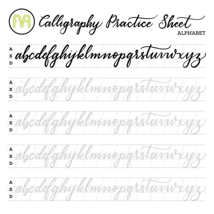 Free PDF Calligraphy Alphabet Practice Sheets Download