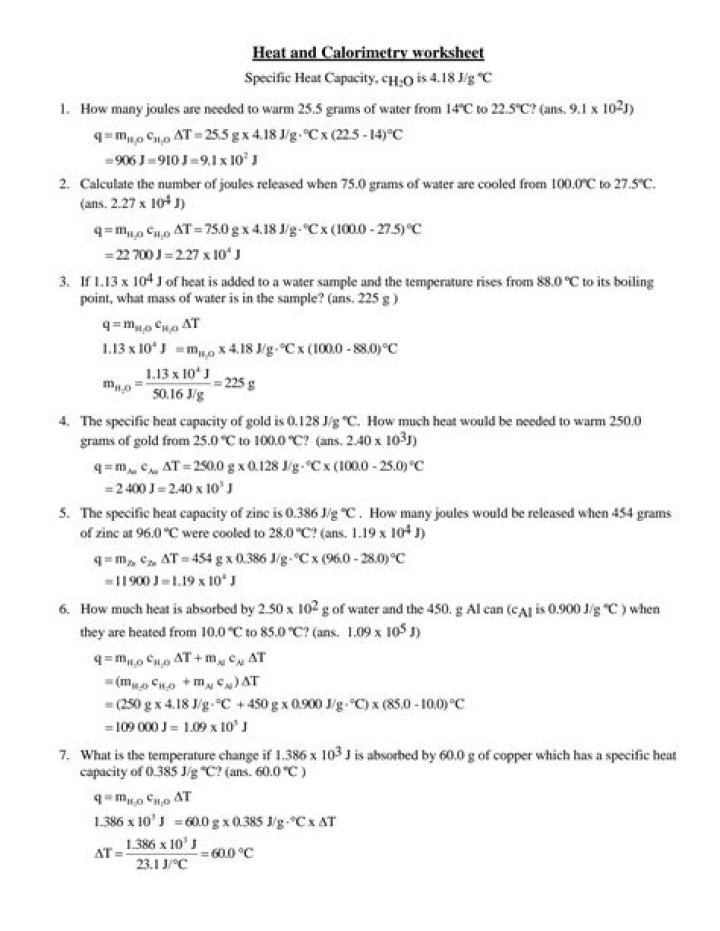 Calorimetry Questions & Answers PDF: Master Thermochemistry with Expert Practice