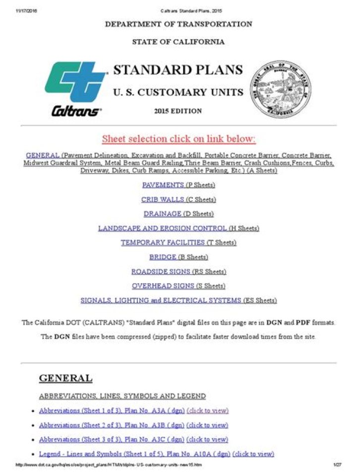 Caltrans Standard Plans 2015 PDF – Download Official Roadway Design Documents