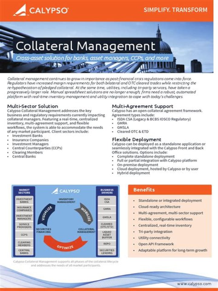 Calypso Collateral Management PDF: Essential Guide for Lenders