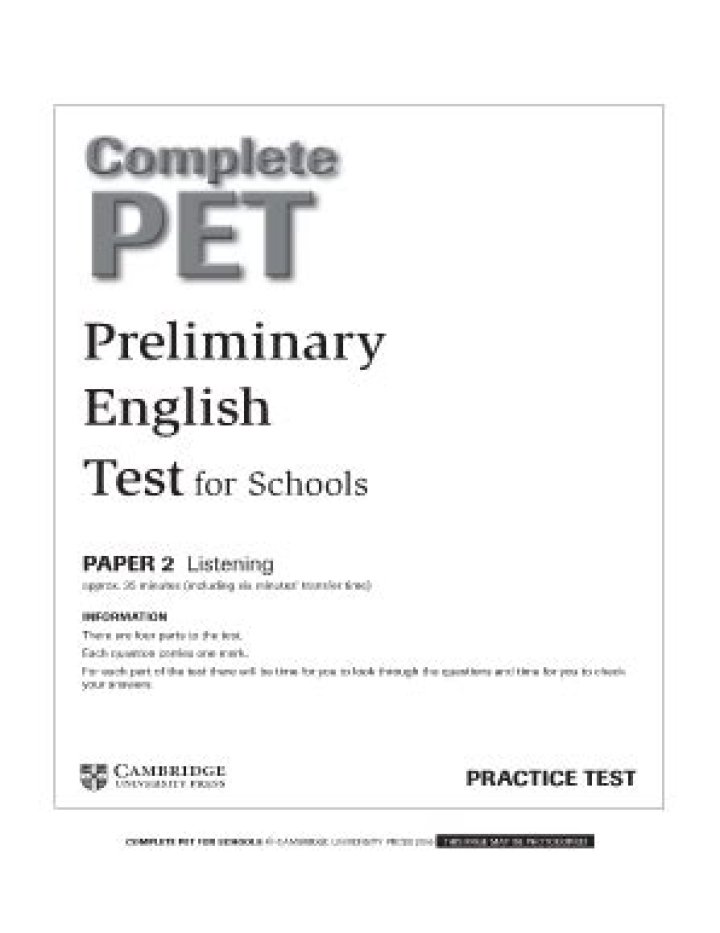Cambridge Pet Sample Test PDF: Accurate Home Analysis
