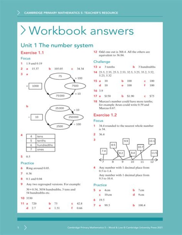 Cambridge Primary Maths Workbook 5 Answers PDF – Instant Homework Help