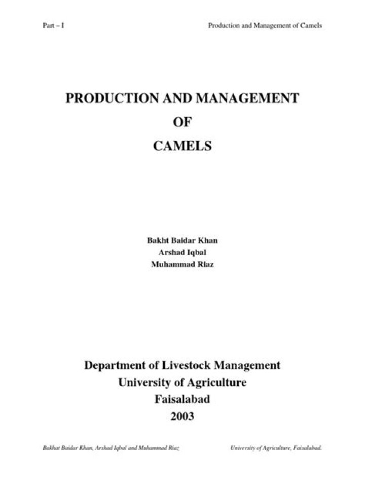 Camel Production and Management PDF: Expert Guide