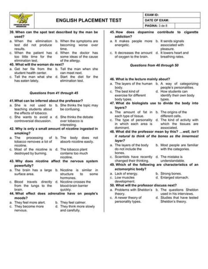 Camla English Placement Test PDF – Pass Your Test with Confidence
