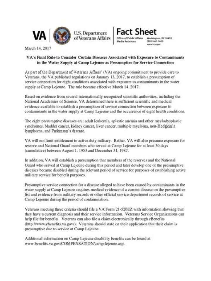 Camp Lejeune Presumptive List PDF: Official Benefits & Eligibility Guide