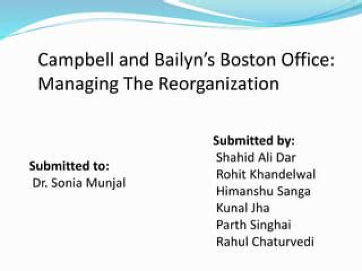 Campbell & Bailyn’s Boston Office Leading Reorganization PDF Management