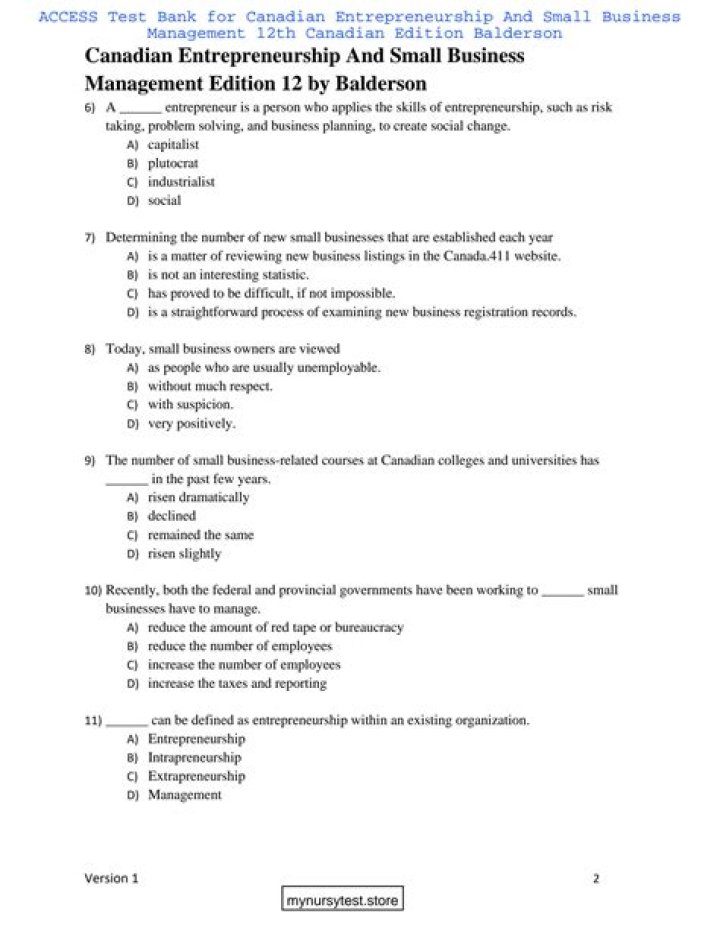 Canadian Entrepreneurship & Small Business Management 9th Edition PDF Guide